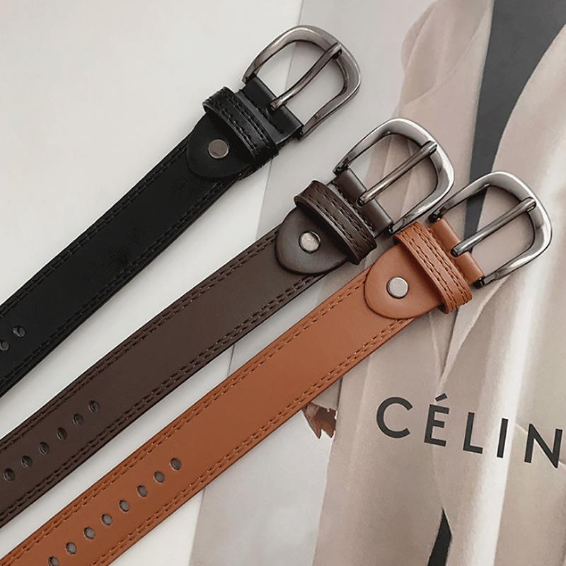 Full Hole Retro Belt Casual Pants with Jeans Belt Universal Women's Belt Men's and Women's Belt