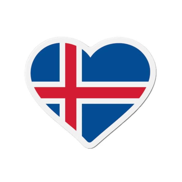 Aimant Coeur Drapeau Islande - Multicolore - 8 cm - 50 pièces - Résine synthétique - Mixte