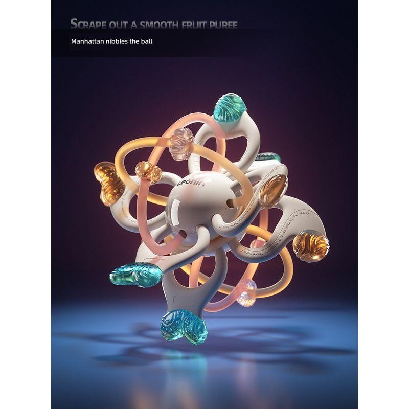 

Leqin Manhattan Hand Ball Baby Biteable Soothing Baby Silicone Teether Molar Rod Educational Toys 0-1 Year Old Army Green(Liquid Silicone Manhattan Catch Ball)