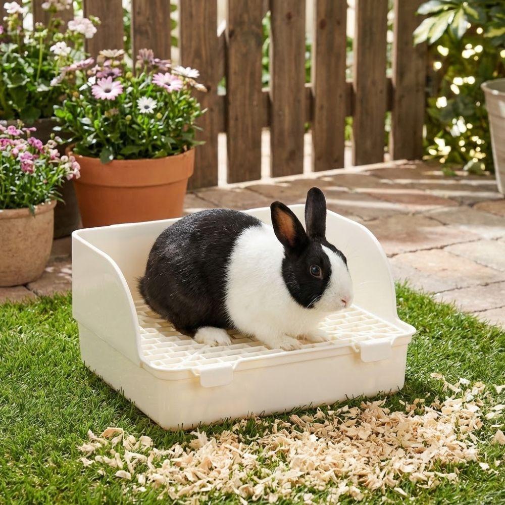 Stänksäker Kaninlåda Rektangulär Husdjurstoalettlåda Kaninträningslåda Djurtoalett