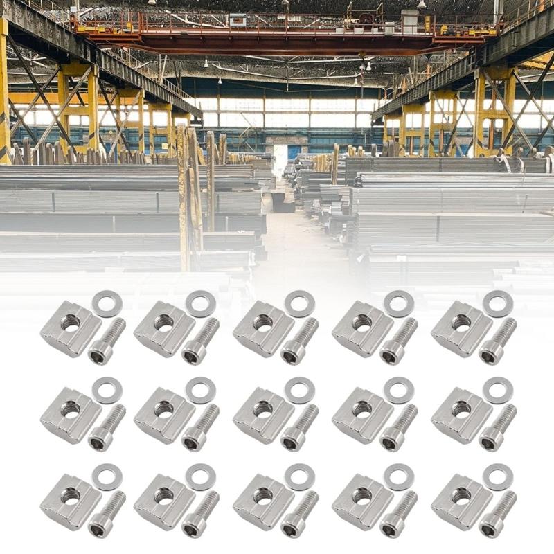 50Pcs/set Aluminum Profiles Sliders Nut Square Nut T Guide Sliding Hammer Nut Fastening Hardware Nuts Accessories