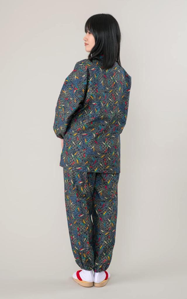 Aiai Women's Samue, Soft to the Touch, 100% Cotton, Made in Japan, 13 Patterns (Chili Pepper (Navy))