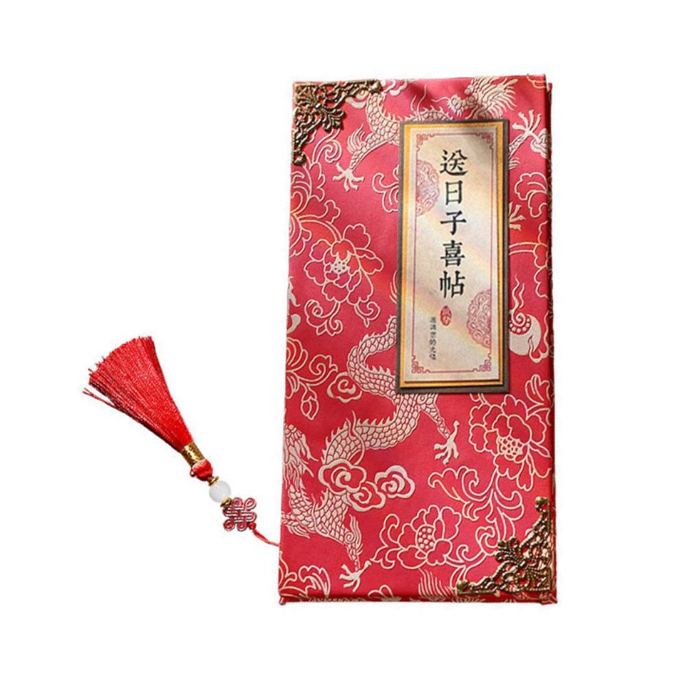 Chinese Style Wedding Book Foldable Traditional Marriage Letter Handwritten Retro Engagement Book Chinese Wedding