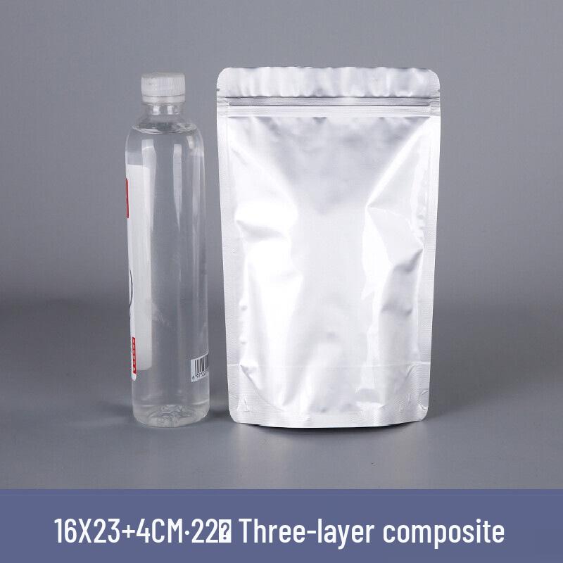 Thickened Aluminum Foil Zipper Bag: Flat Bottom, Moisture & Light-Proof, Self-Sealing for Tea & Food Storage
