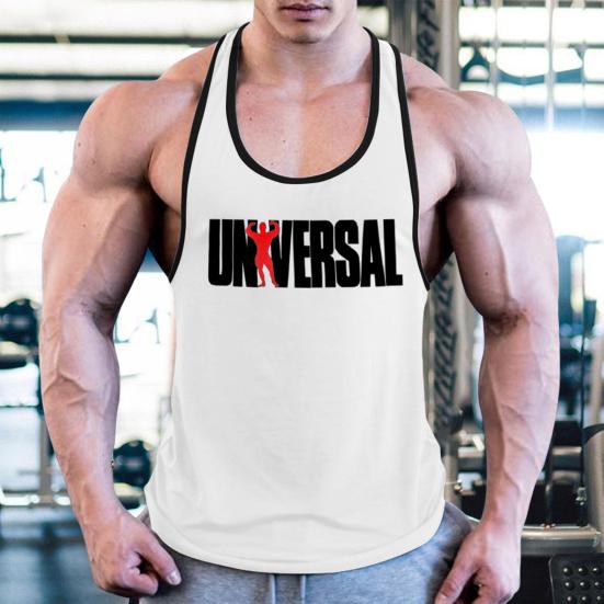 O-Neck Sleeveless Men Vest Breathable Summer Letter Print Fitness Vest Top Sportwear