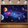 2D Flat Banner - 1pc Cosmic Space Planet Wall Hanging, Fiber Outer Space Flag, Universal Holiday Room Decoration