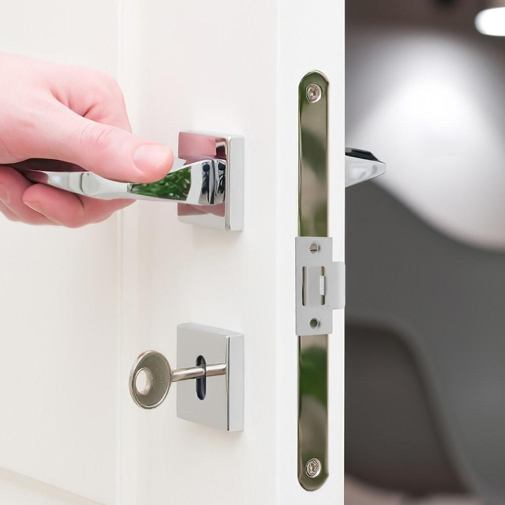 4Sets Stainless Steel Door Strike Plate for Exterior Interior Doors Deadbolt Reinforcement Plate Wear Resistant Door Lock