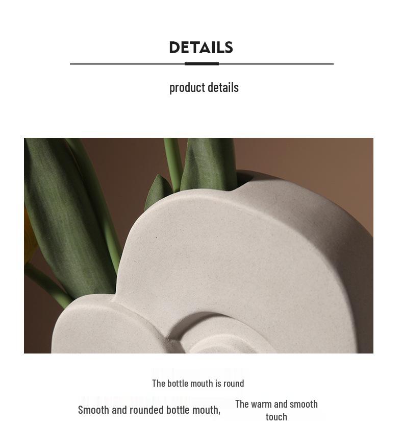Retro Wabi-Sabi Clay Ceramic Face Sculpture Vase for Home Decoration
