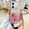 KADEM For Xiaomi Poco M7 Pro 5G Case Flower Pattern TPU Gradient Phone Cover with Lanyards