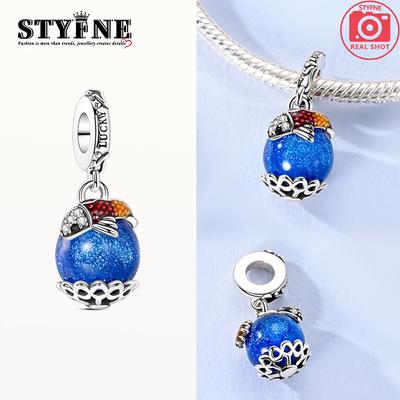 Original Beads Copper Blue Lucky Koi Animal Pendants Fit Charms Plata Bracelets For Women Jewelry Making Handmade