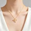 Korean & Japanese Style Copper Zirconia Bow Pendant Necklace: Exquisite, Versatile, Light Luxury Clavicle Chain