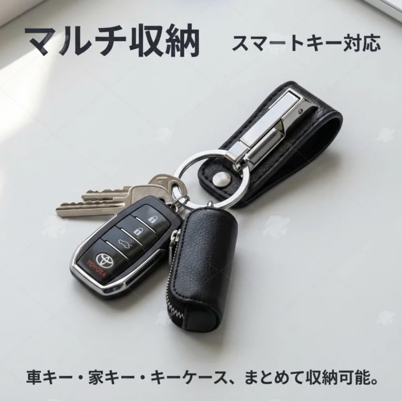 Belt Loop Keychain for Popular Car Key Ring with Smart Key Easy To Gift [Liangery] Men, Clip, Anti-Loss Keychain, Leather, Stylish, High-Quality,