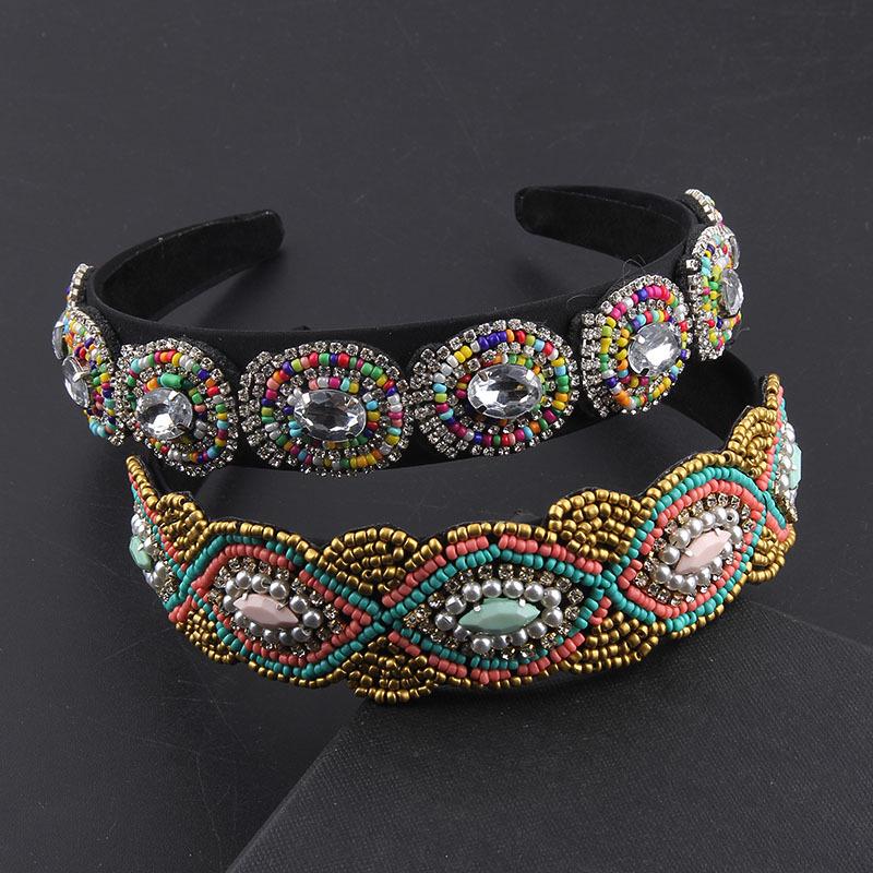 

Baroque Style Handmade Pearl Patchwork Headband Hair Accessory