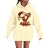 Women's Casual Comfortable Long-Sleeved Christmas Letter-Printed Warm Hooded Crew-Neck Sweatshirt