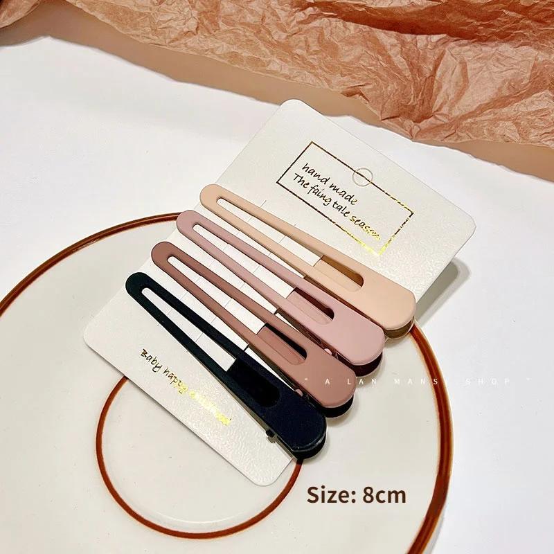 3/4 Pcs/Set New Women Girks Vintage Frosted Geometry Ornamentr Hair Clips Adult Lovely Alloy Hairpins Female Hair Accessories