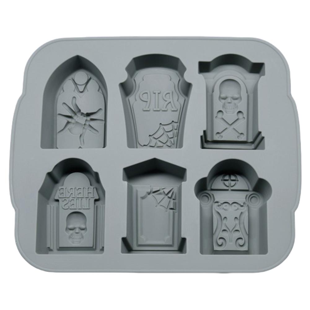 

Силиконовые формы для Хэллоуина, 6 больших форм черепа и RIP-форма для надгробия, 6 полостей, принадлежности для выпечки своими руками для вечеринки по случаю дня рождения на Хэллоуин
