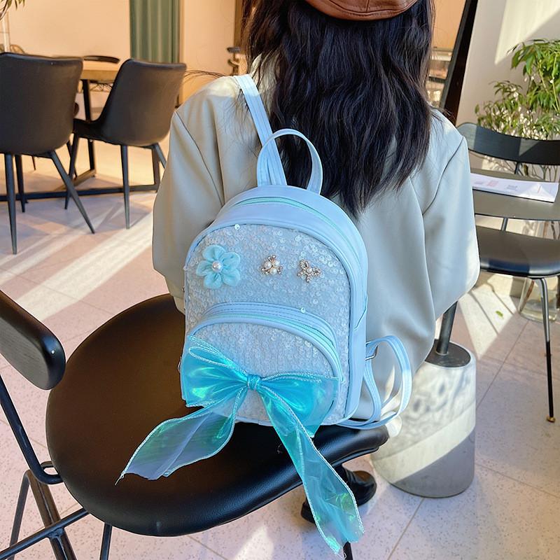 Trendy Bowknot Sequin Children's School Bag Ages 2-5 Girls Waterproof