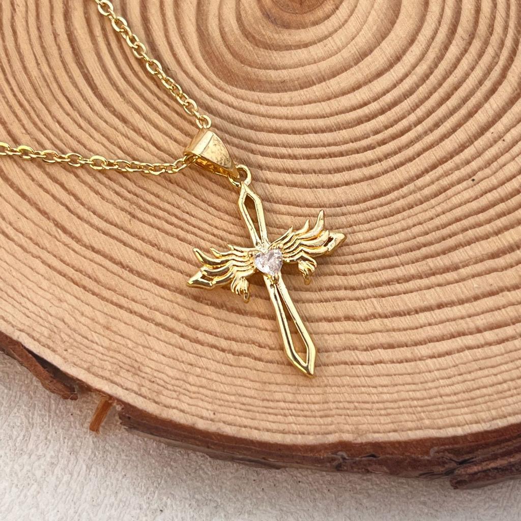 Personalized Cross Double Necklace Retro Fashion