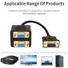 15Pin VGA Y Adapter VGA Male To Double Female Connectors VGA Cable For Double Monitor Offices Projectors Setups