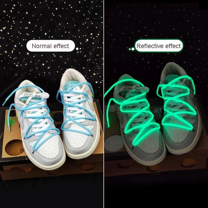 1Pair Luminous Shoelaces Fluorescent Shoelace Kids Adult Sneakers Boots Round Laces Shoes Accessories 80/100/120/140/160/180cm