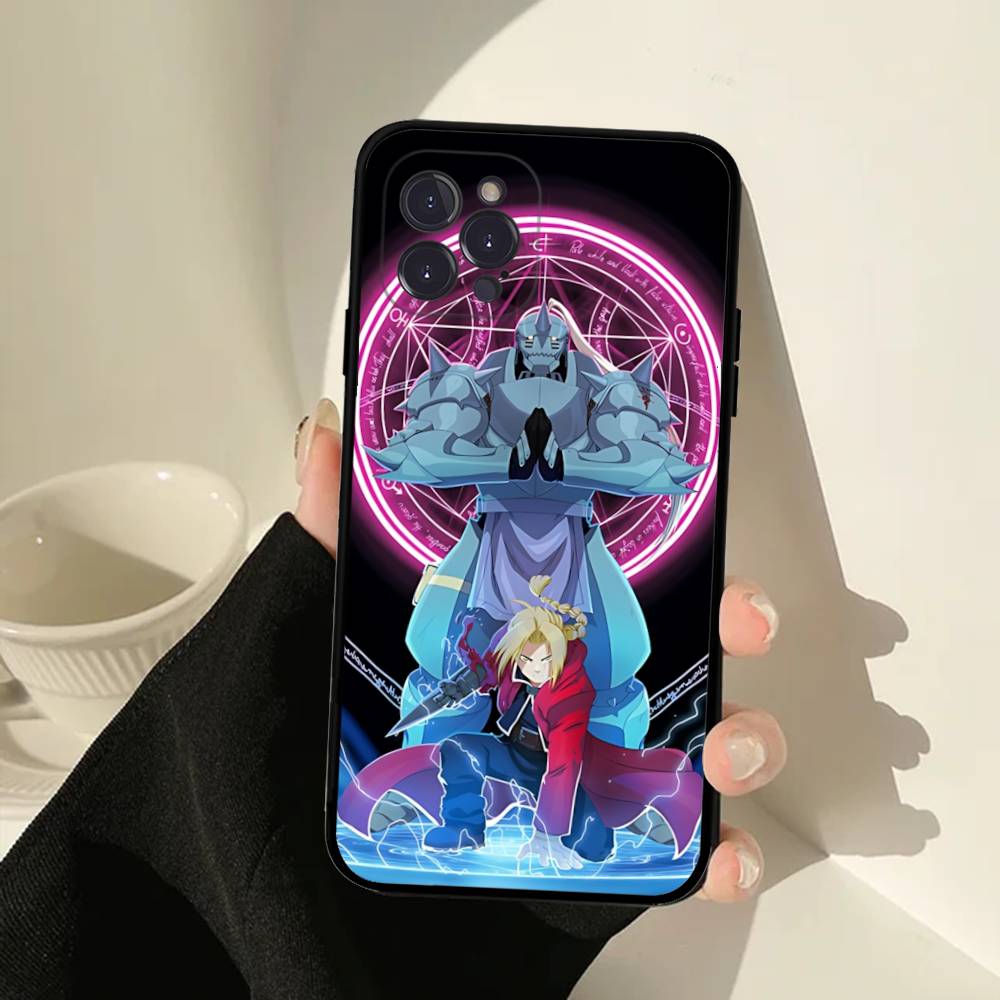 Anime F-Fullmetal A-Alchemist Phone Case For Iphone 16 15 17 13 14 12 11 Pro Max Plus Black Shell Cover Case