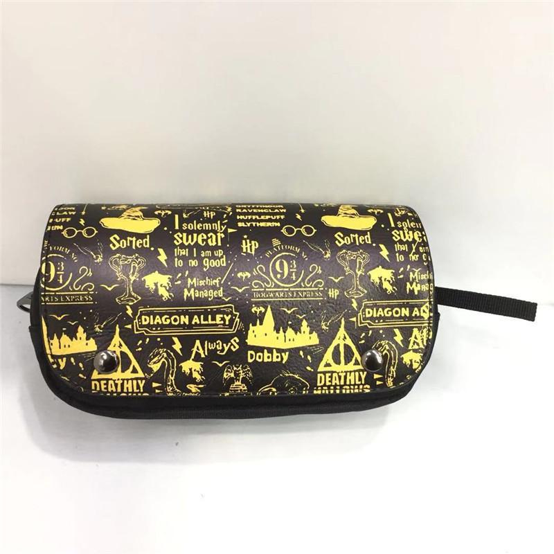 Harry Potter Zip Wallet Men Women Pu Leather Animal Pattern Card Compartments