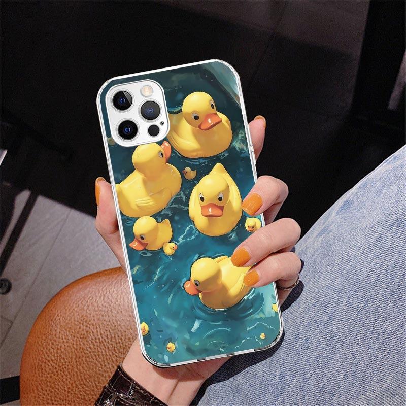 Rubber Ducks Swimming Pool Phone Case For iPhone 13 12 Mini 11 Pro Max XS XR X SE 7 8 Plus 5S 5 6S 6 Gift Print Cover Fundas