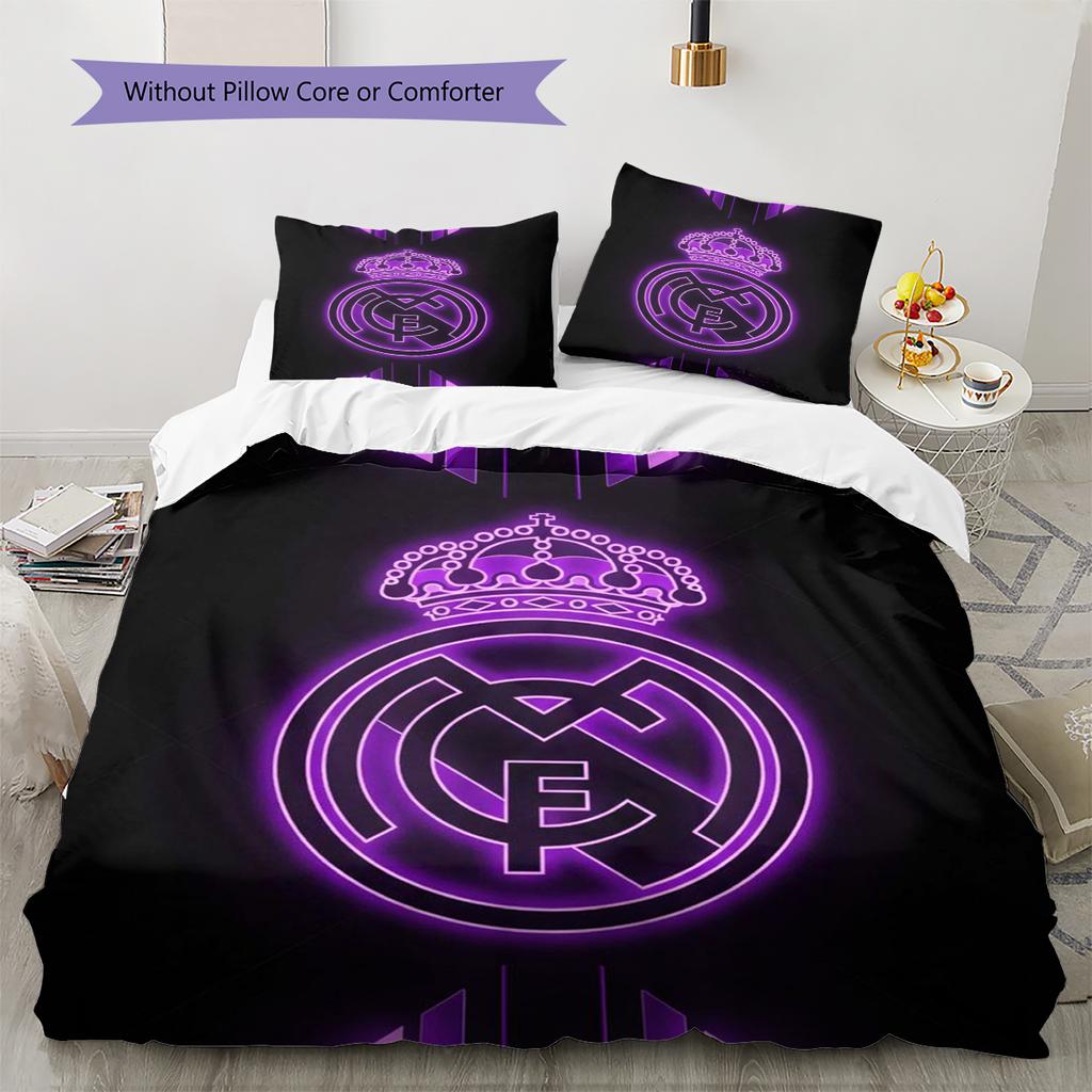 Set cu cuvertură și fețe de pernă cu model de desene animate Decorare casă Cadou de ziua de naștere (1 * husă de pilotă + 2 * fețe de pernă, fără miez)