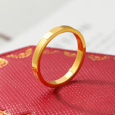 Glatter, klassischer Ring aus 18 Karat vergoldetem Titanstahl – farbecht, passt perfekt, schlichtes Weihnachtsgeschenk für Paare