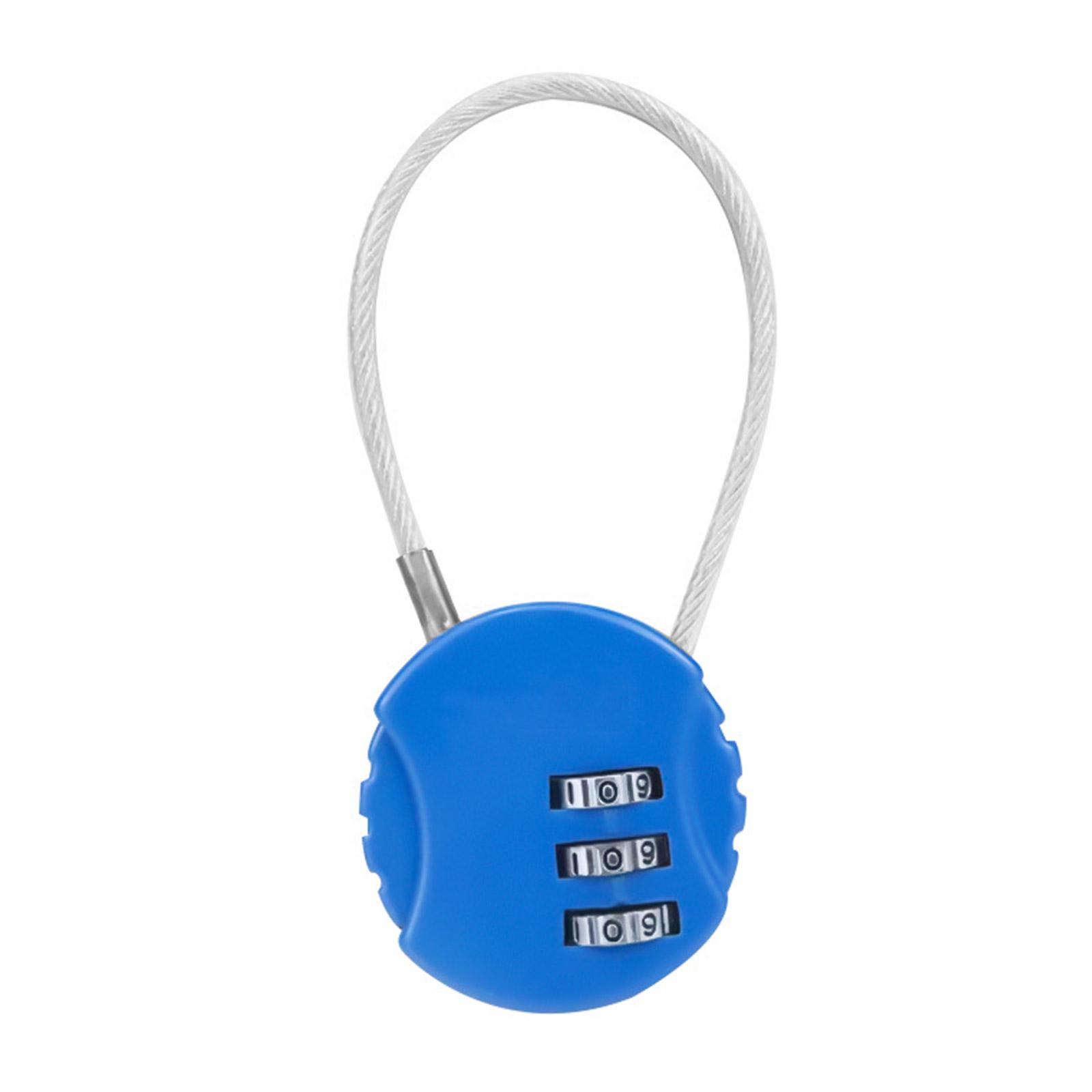 Suitcase Code Lock Cable Combination Travel Cable Lock Anti-theft Lock 3-Digit Helmet Lock Tear Resistant Multi-purpose