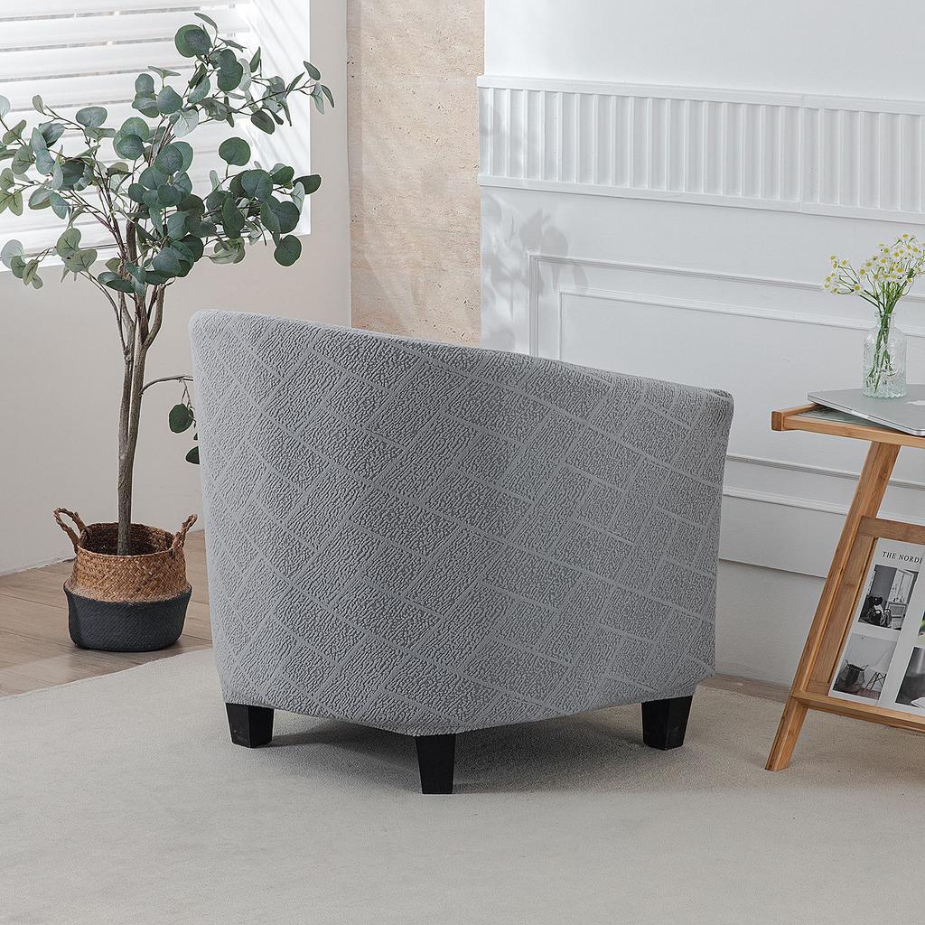 Jacquard Nordic Simple Single Sofa B & B Hotel Model Room Chair Cover Leisure Chair Round Sofa Cover