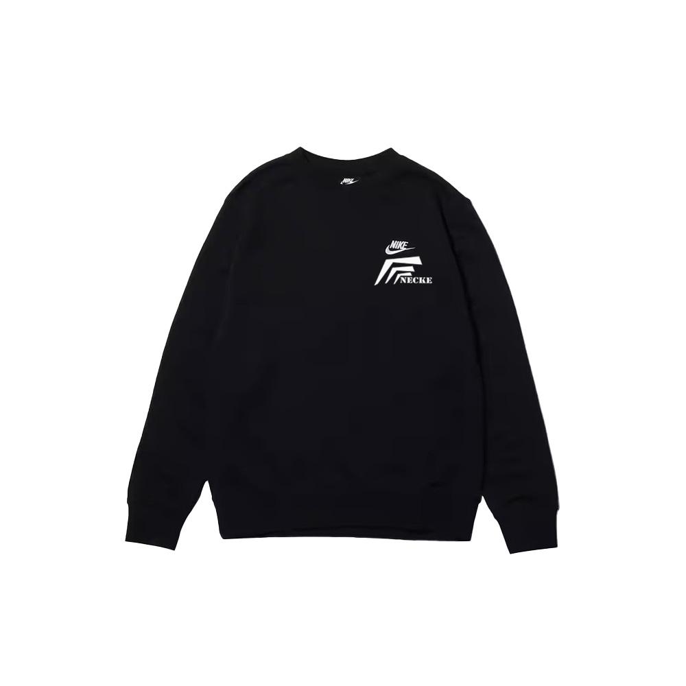 Nike Customizable Outdoor Breathable Urban Commuting Versatile Letter Logo Crewneck Sweatshirt Unisex Sweatshirt Black BV2667-010(TEAM1061-26-28)