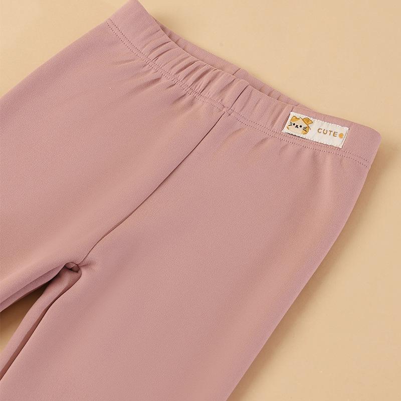 Kids' Fleece-Lined Leggings: Warm Autumn & Winter Wear for Boys and Girls - Versatile One-Piece Pants.
