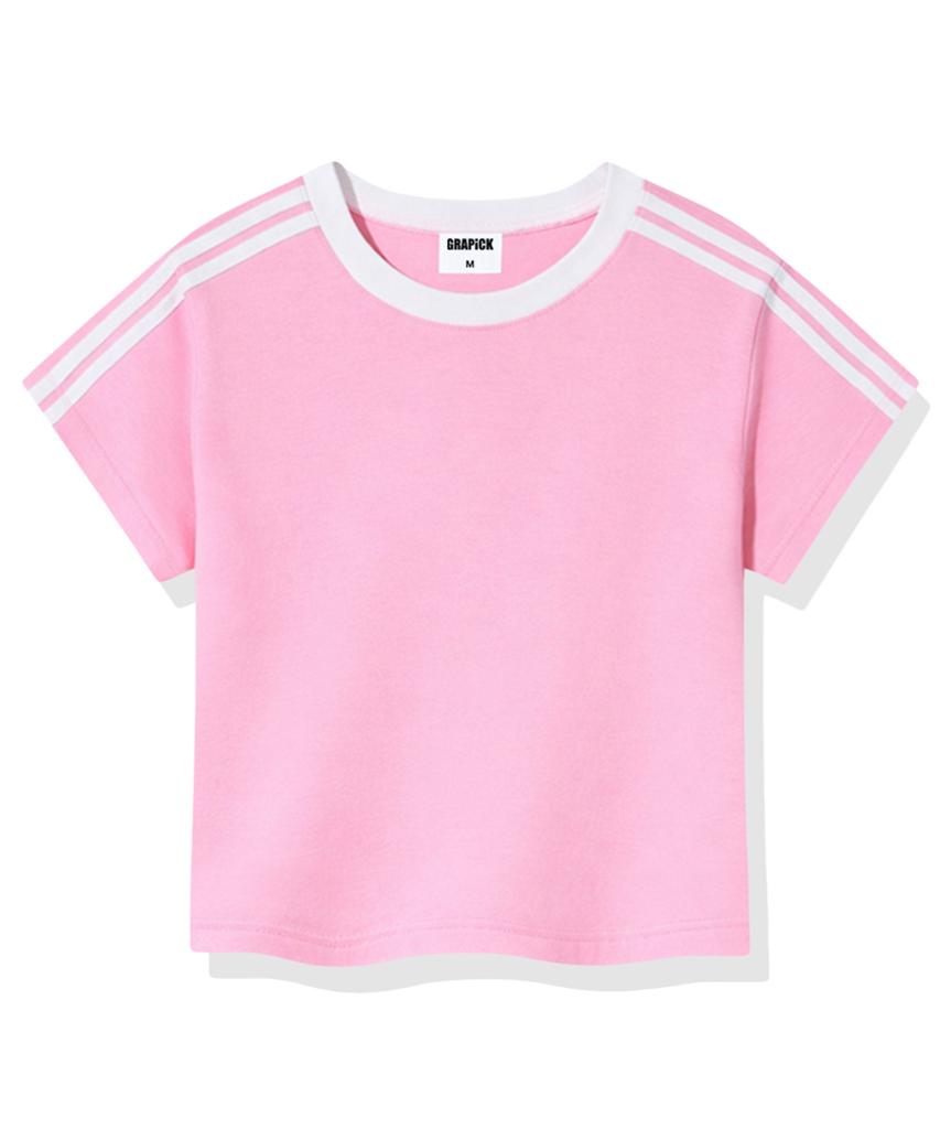 Geulapig Scent Semi-Crop Track Short Sleeve T-Shirt 6 Colors [Grse_6001]