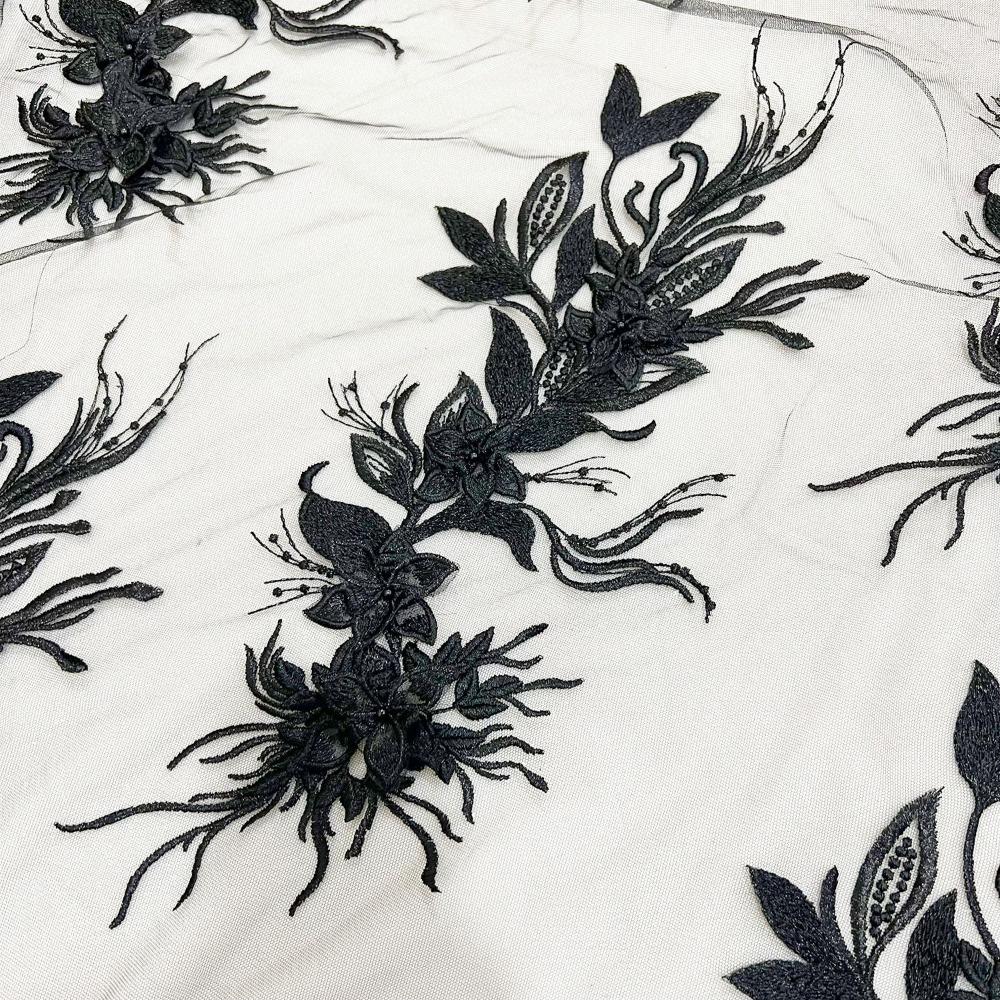 Lace Texture Embroidered Floral Patches Handmade Mesh-Backed Patches  DIY Projects