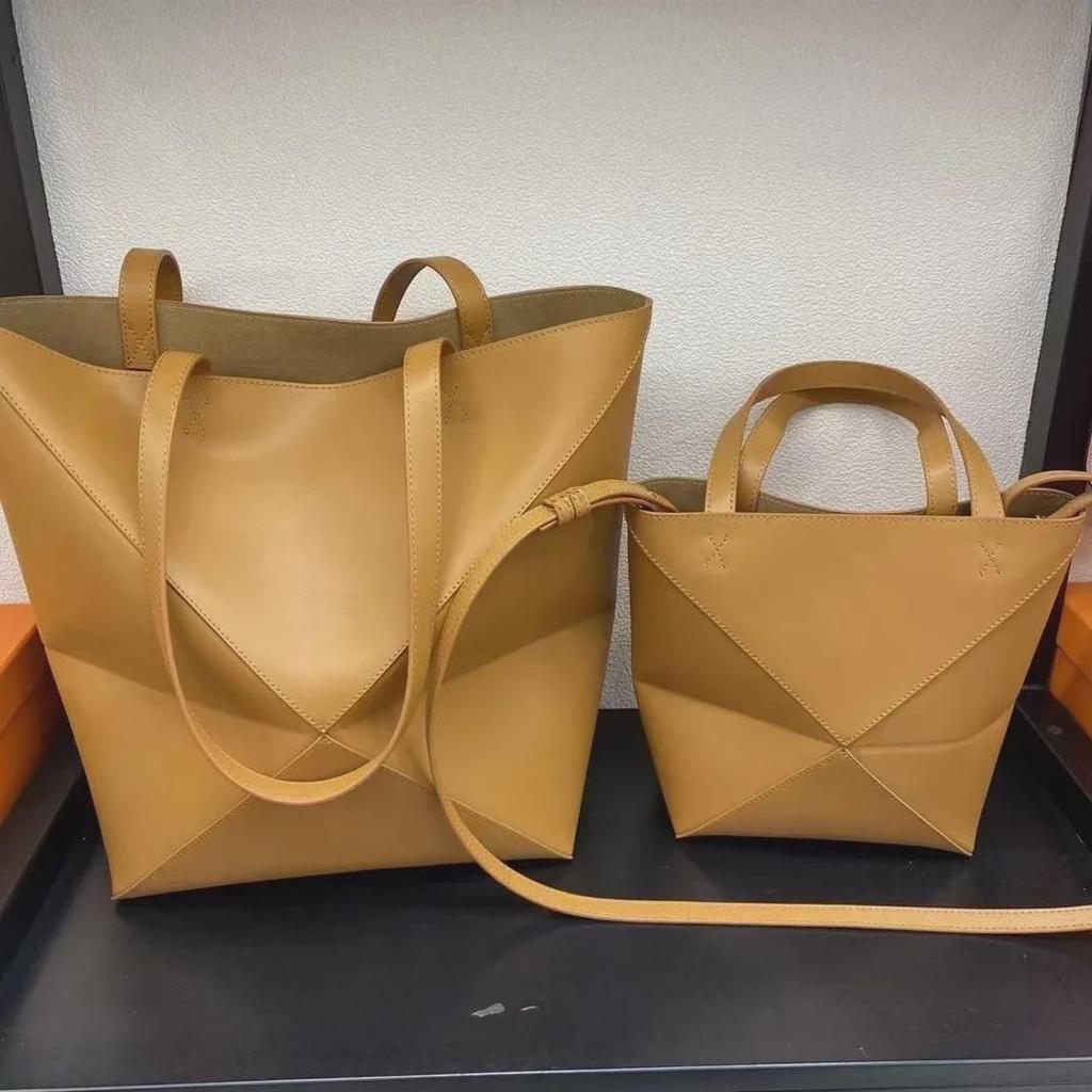 Luojia 2024 Geometrické prošívání Velkokapacitní hovězí kožená nákupní taška