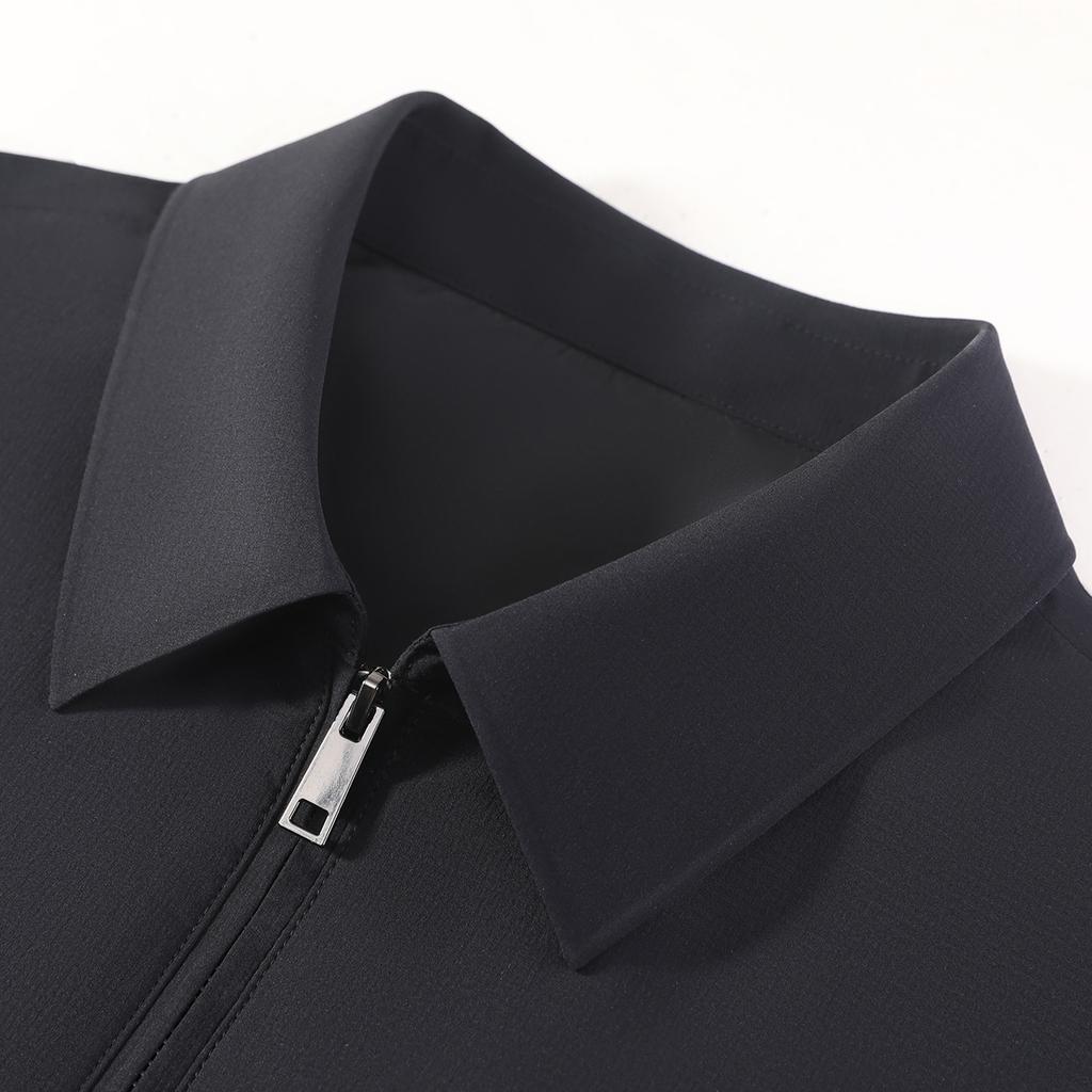 High End Business Executive Jacket with Mulberry Silk and Nylon Stretch, Men's and Middle-aged Solid Color Spring Top Jacket