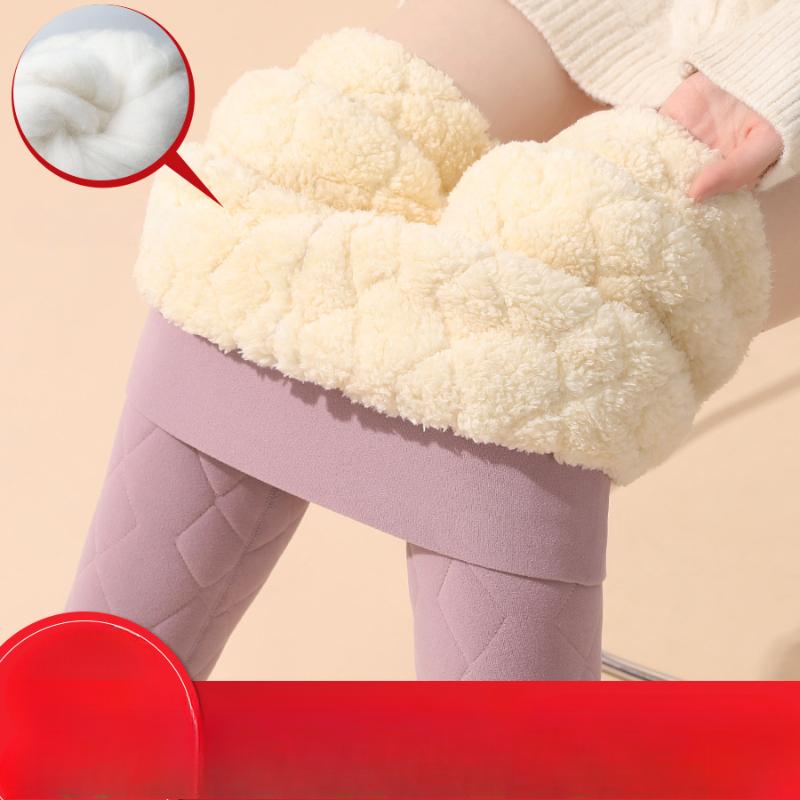 

Леггинсы флисовая верхняя одежда утолщенные термоштаны с высокой талией XL фиолетовый