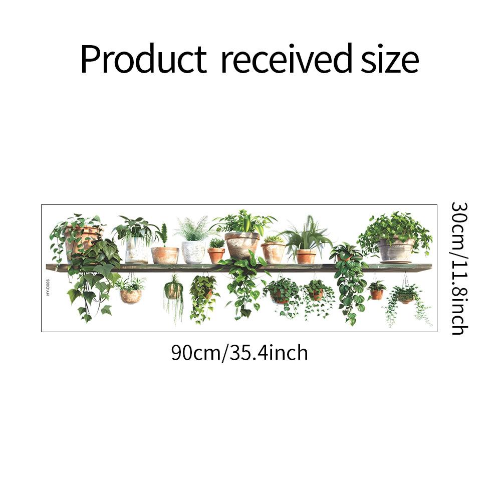 Cartoon Flower Shelf Potted Plant Wall Stickers Decals Bedroom Living Room Home Removable Decorative Art Wall Stickers