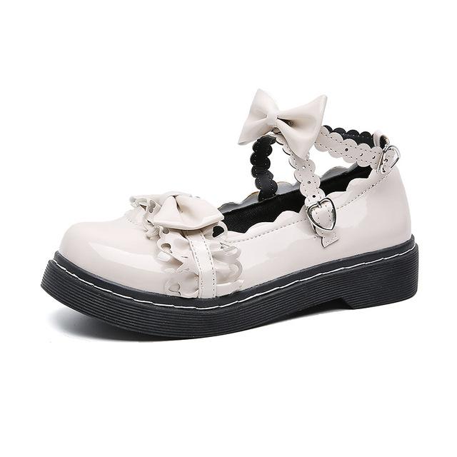Cosplay Lolita Shoes Women Flats Low Round With Straps Bow Cute Girls Princess Tea Party Shoes Students Lovely Shoes