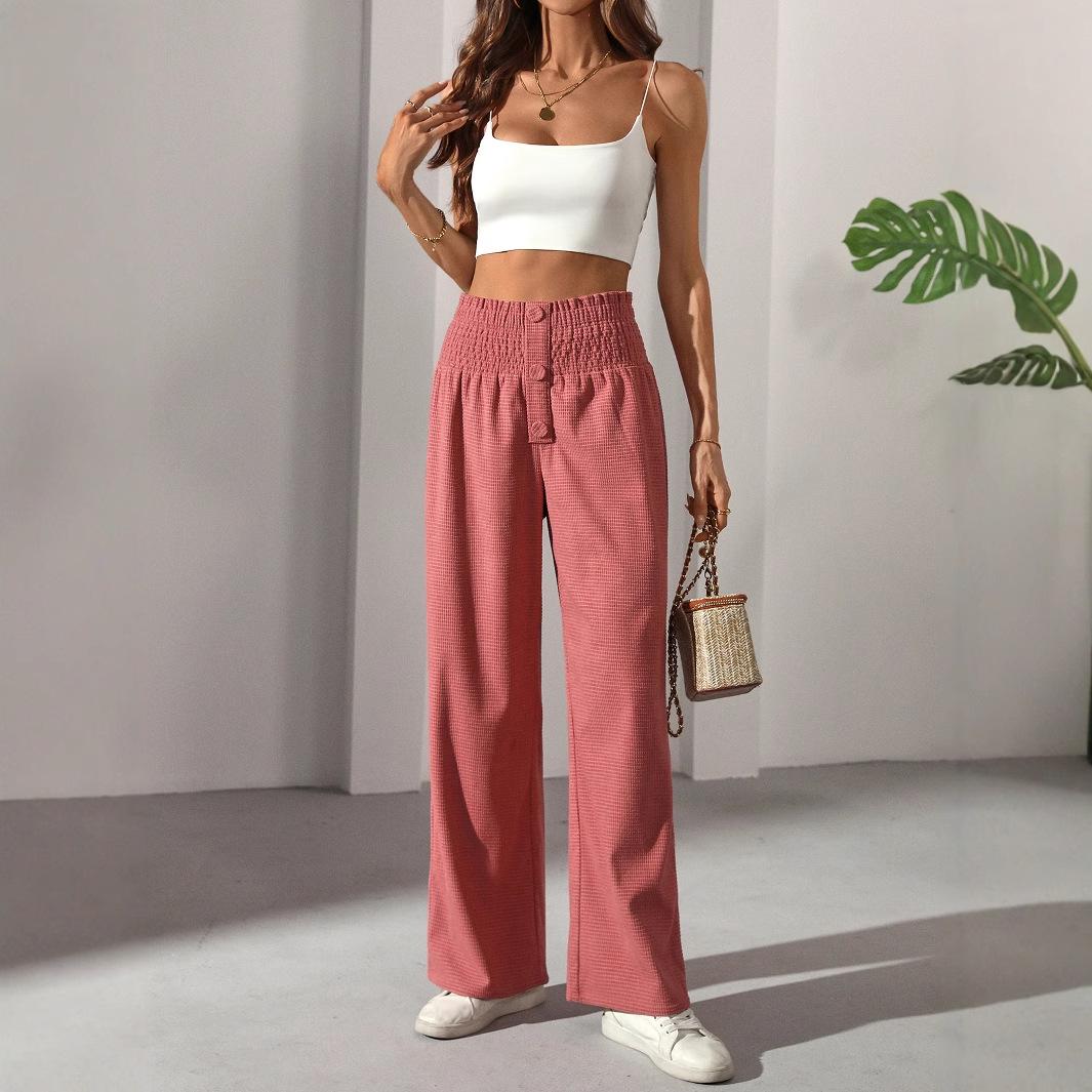

Autumn High-Waist Ruffle-Trim Straight-Leg Pants – Elegant French Style X-Large