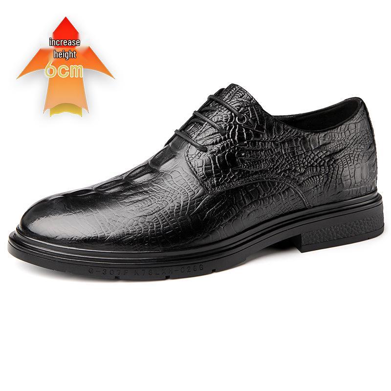 Men s Crocodile Pattern Leather Lace-up Shoes - Round Toe, Business Casual & Formal Style 40