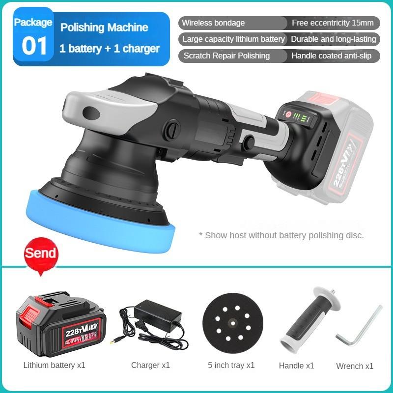 21V Wireless Portable Electric Polisher Household Rechargeable Auto Waxing Machine Car Beauty Polishing Machine