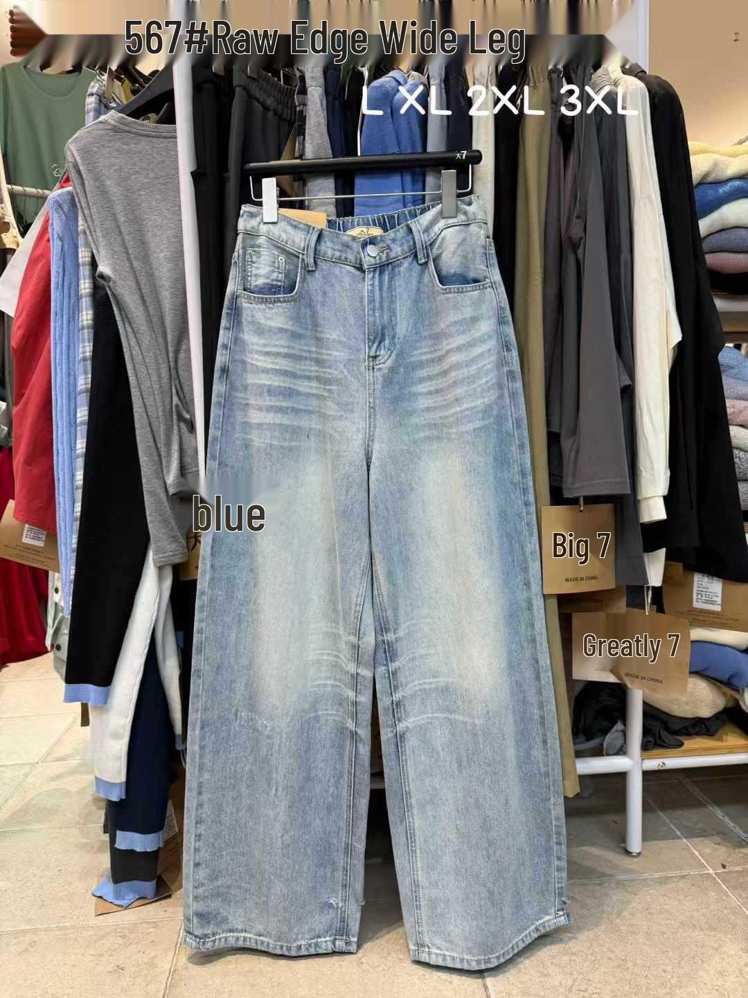 

Women s Plus Size High Waist Distressed Wide Leg Denim Pants 2XL