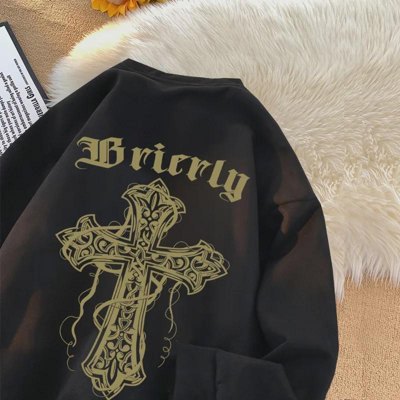 Herren Trendiger Hongkong-Stil Langarm-Innenpullover - Plus Samt, Kapuzenlos, Frühling/Herbst/Winter