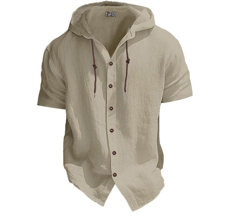 Men's Trendy Hooded Short-Sleeve Casual Sweatshirt
