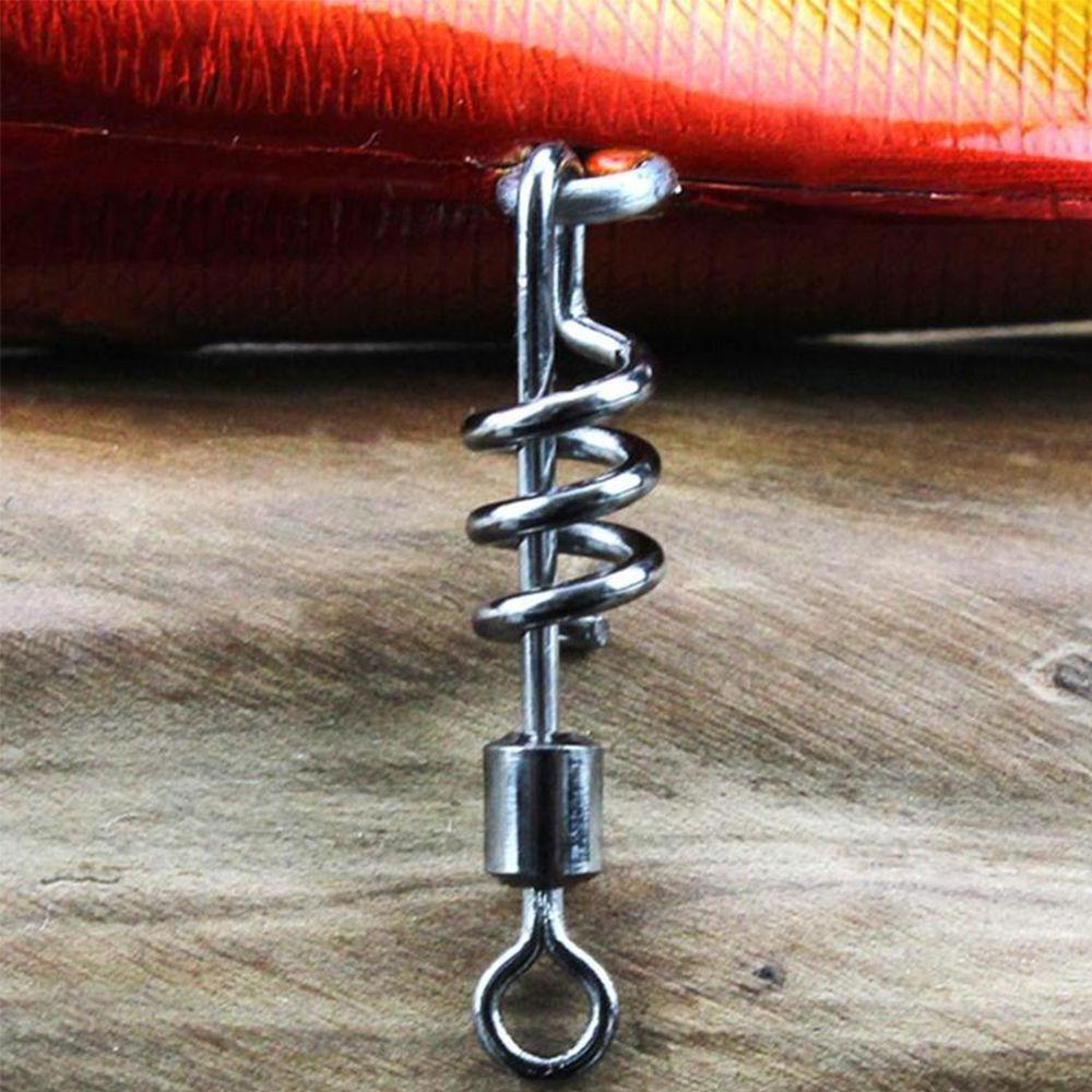 Steel Spiral Hook Connecting Bearing Barrel Heavy Duty Ball Fishing Rolling Swivel Connector