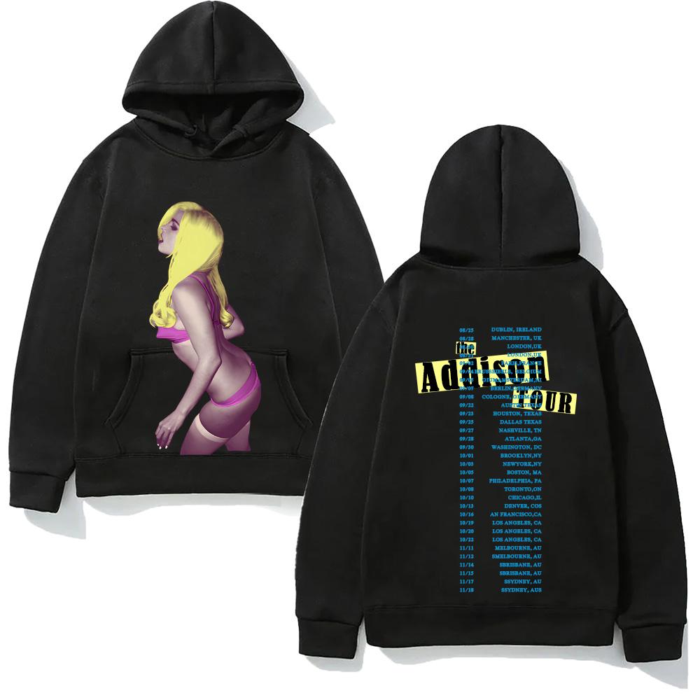 

POP ART HOODIE Addison New Style Moletom Casual Graphic Printing Fleece Hoody Punk Comfortable Fan Edition Hoodies XS чёрный