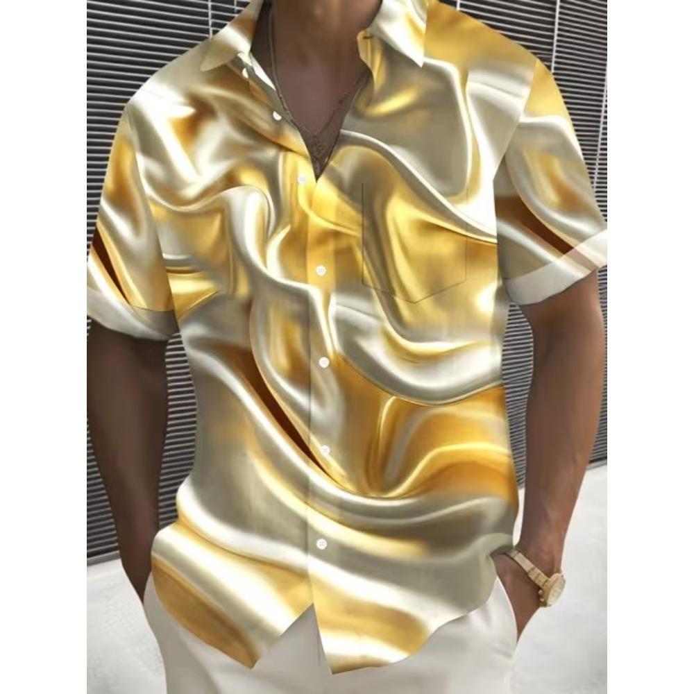 Men's Retro Pattern 3D Print Shirt Button Up Shirt Casual Shirt Summer Shirt Short Sleeve Daily Vacation Clothing