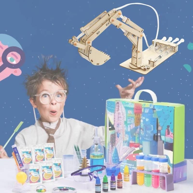 Drewniany model koparki do samodzielnego montażu dla dzieci, zestaw edukacyjny do projektów STEM, rękodzieło DIY